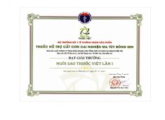  Ngày 21/04/2015 Công ty XNK FATACO Bến Tre vinh dự được Bộ y tế trao tặng Danh hiệu cao quý “Ngôi Sao Thuốc Việt năm 2014” cho thuốc “Bông Sen”